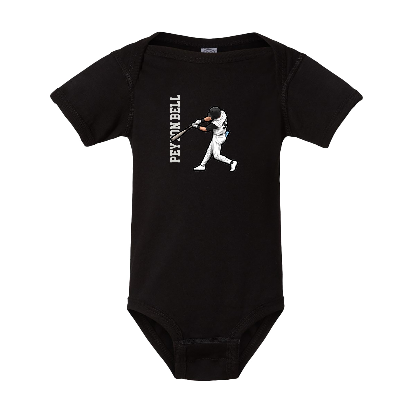 Baby Onesie — Name Vertical in Black