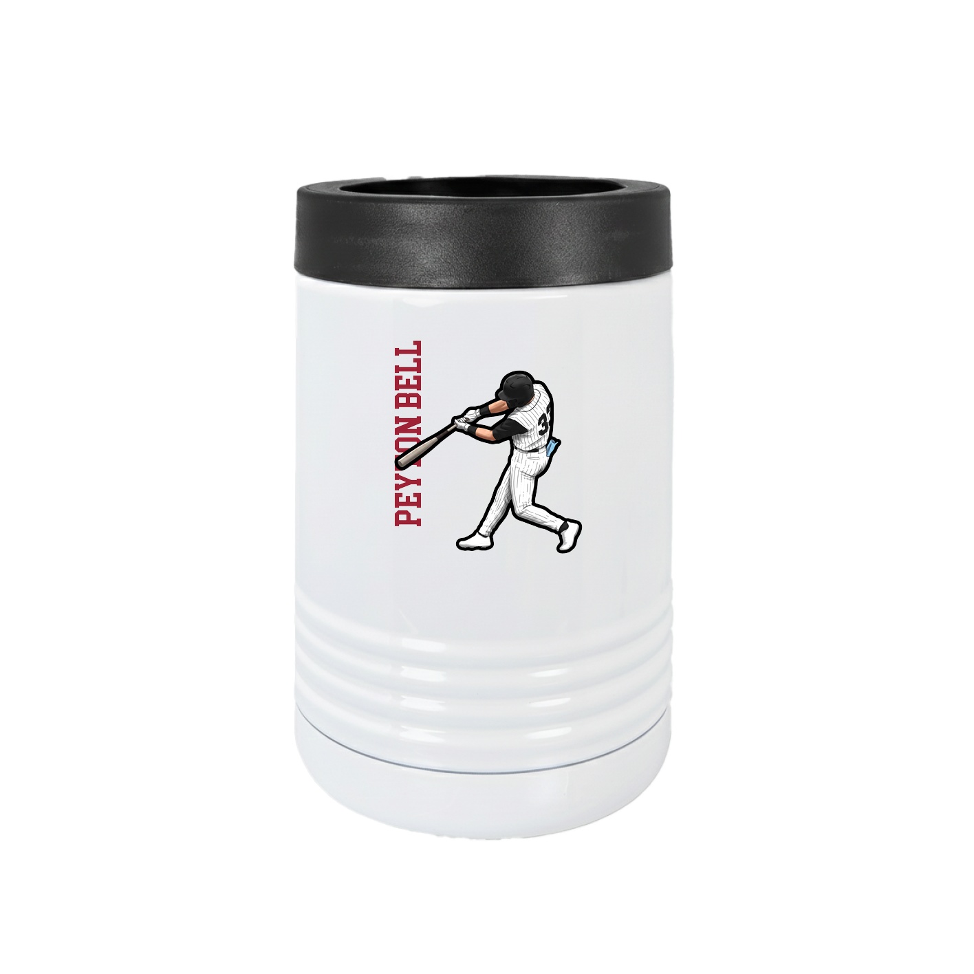 Beverage Holder — Name Vertical in White