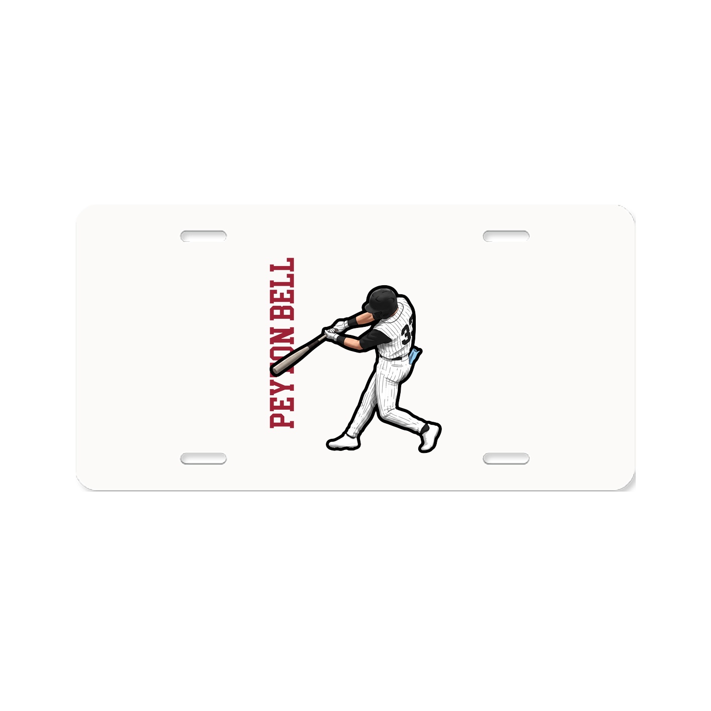 License Plate — Name Vertical in Classic