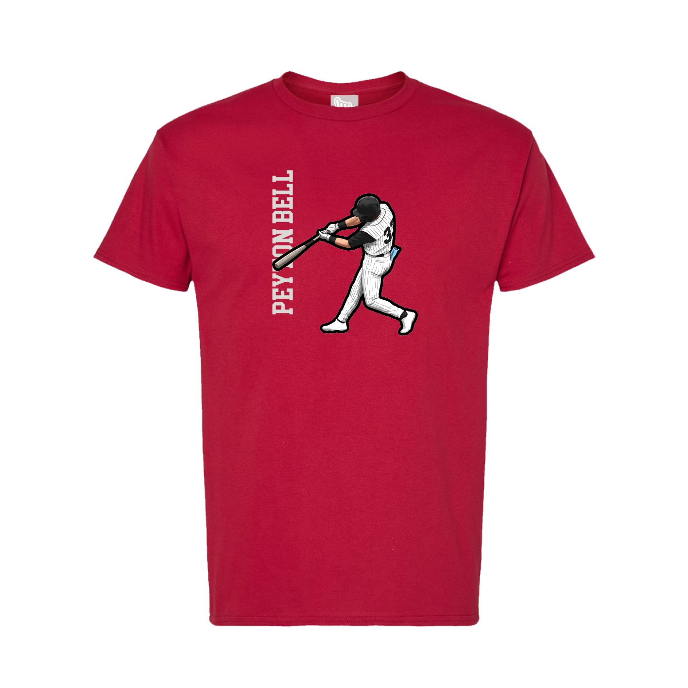Tee — Name Vertical in Crimson