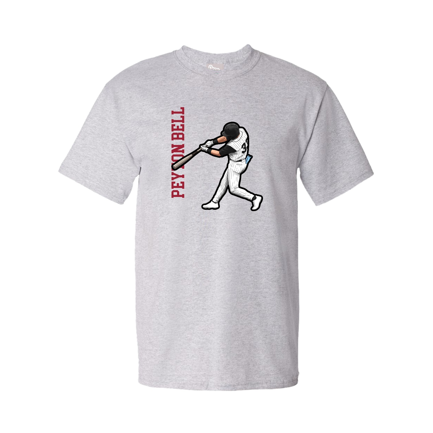 Tee — Name Vertical in Grey