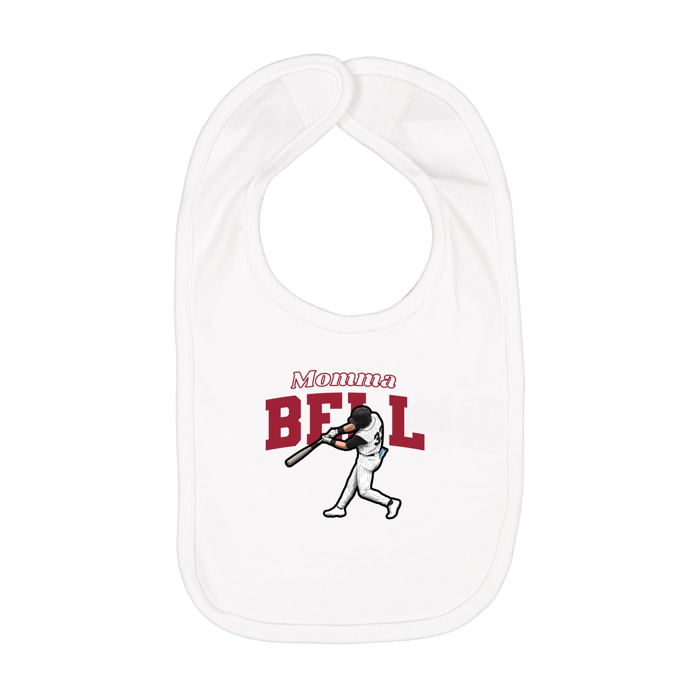 Infant Bib — Mothers Day Block in White