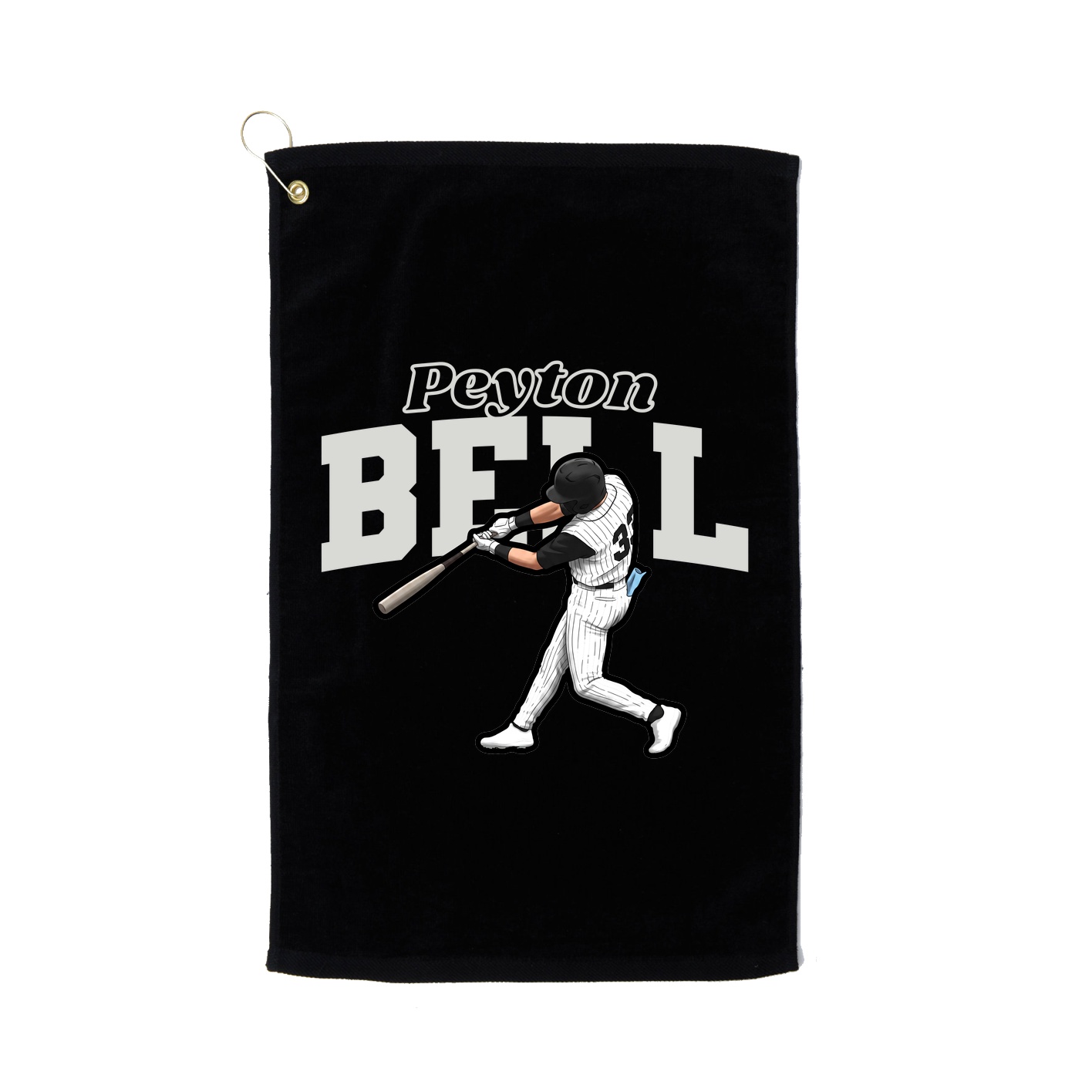 Golf Towel — Name Arch in Black