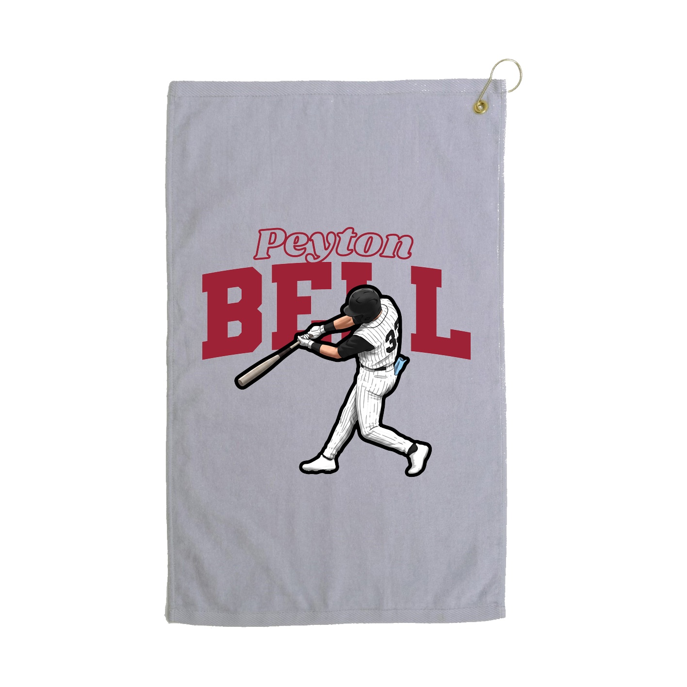 Golf Towel — Name Arch in Grey