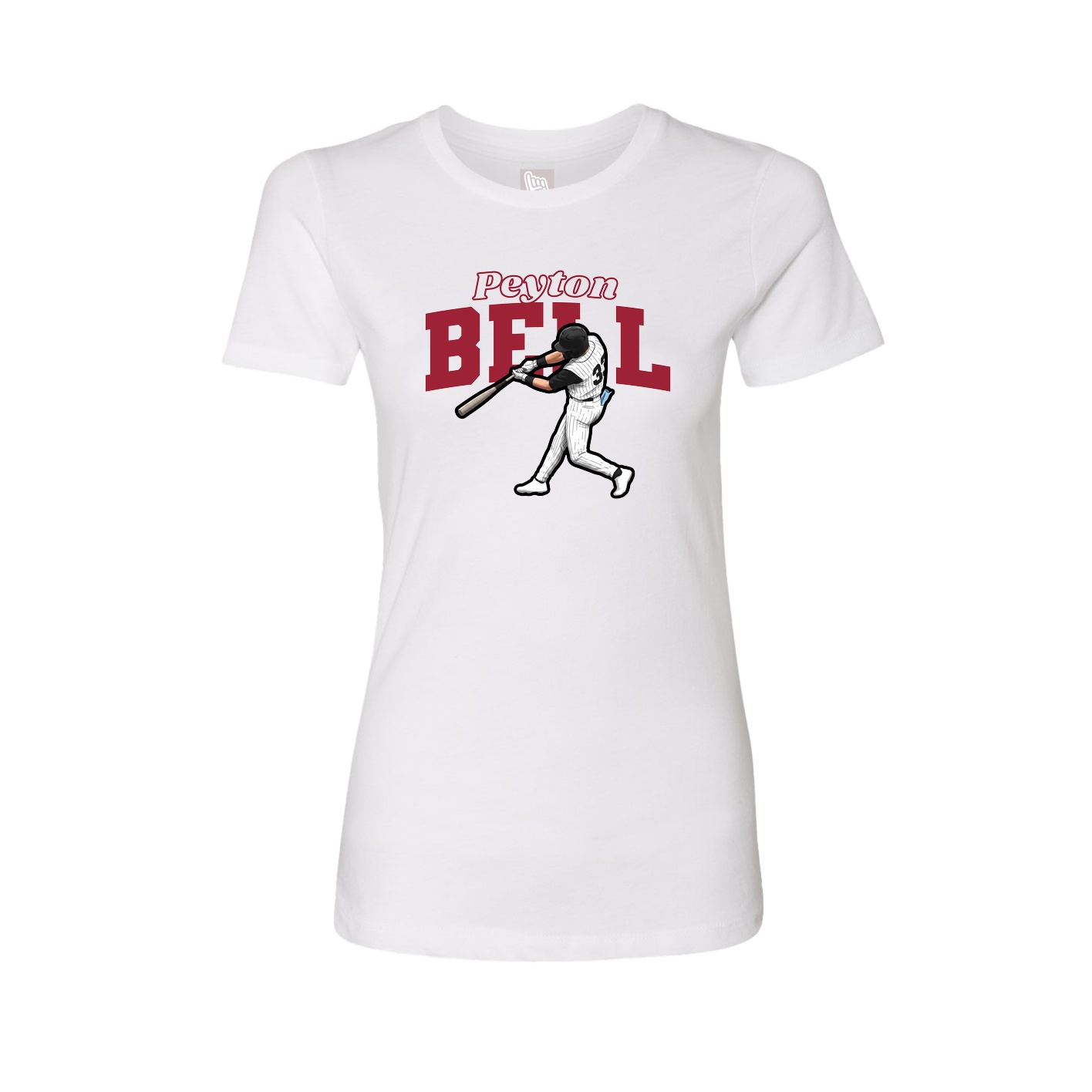 Womens Tee — Name Arch in White