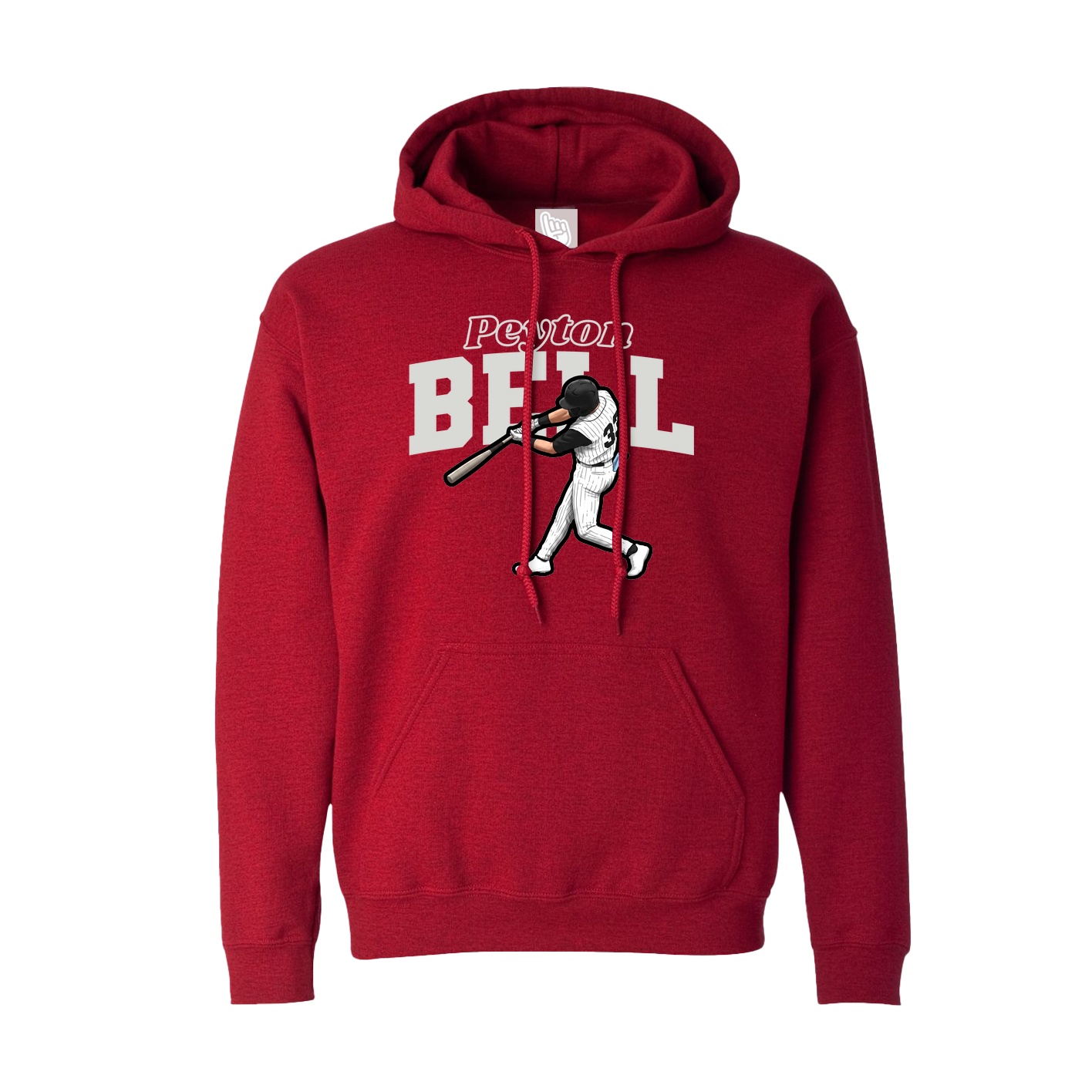 Hoodie — Name Arch in Crimson