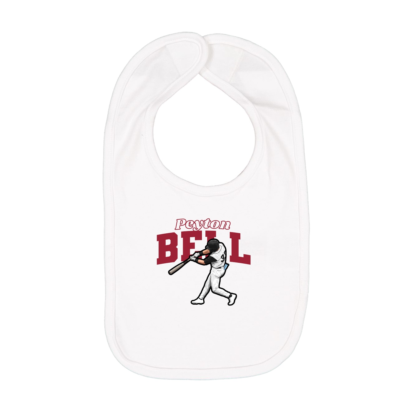 Infant Bib — Name Arch in White