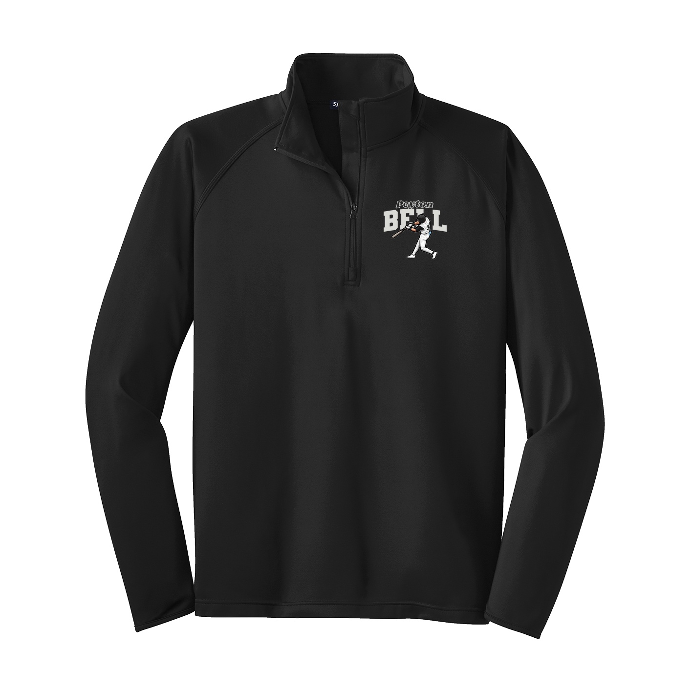 Q-Zip Pullover — Name Arch in Black