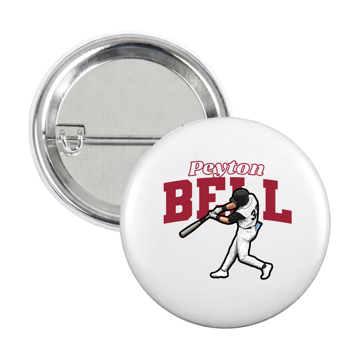 Game Day Button — Name Arch in White