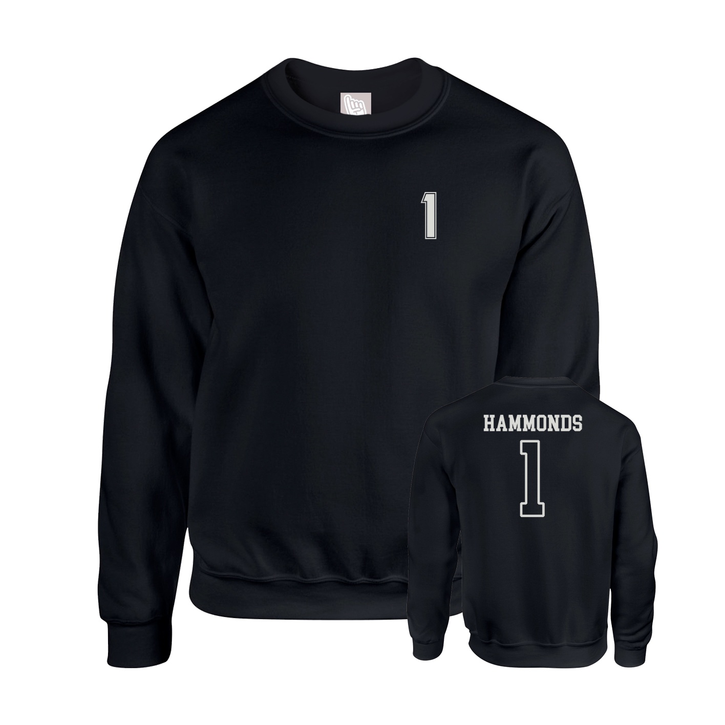 Fleece Crew — Chest Back in Black