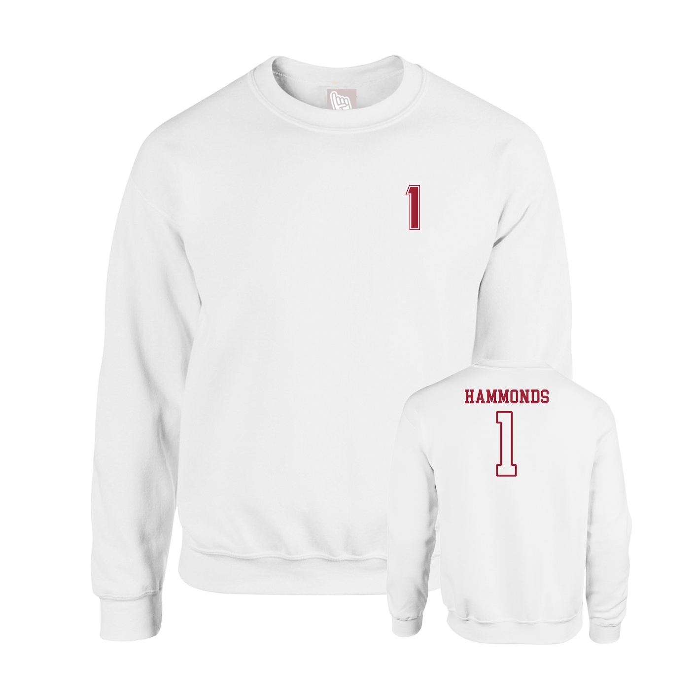 Fleece Crew — Chest Back in White