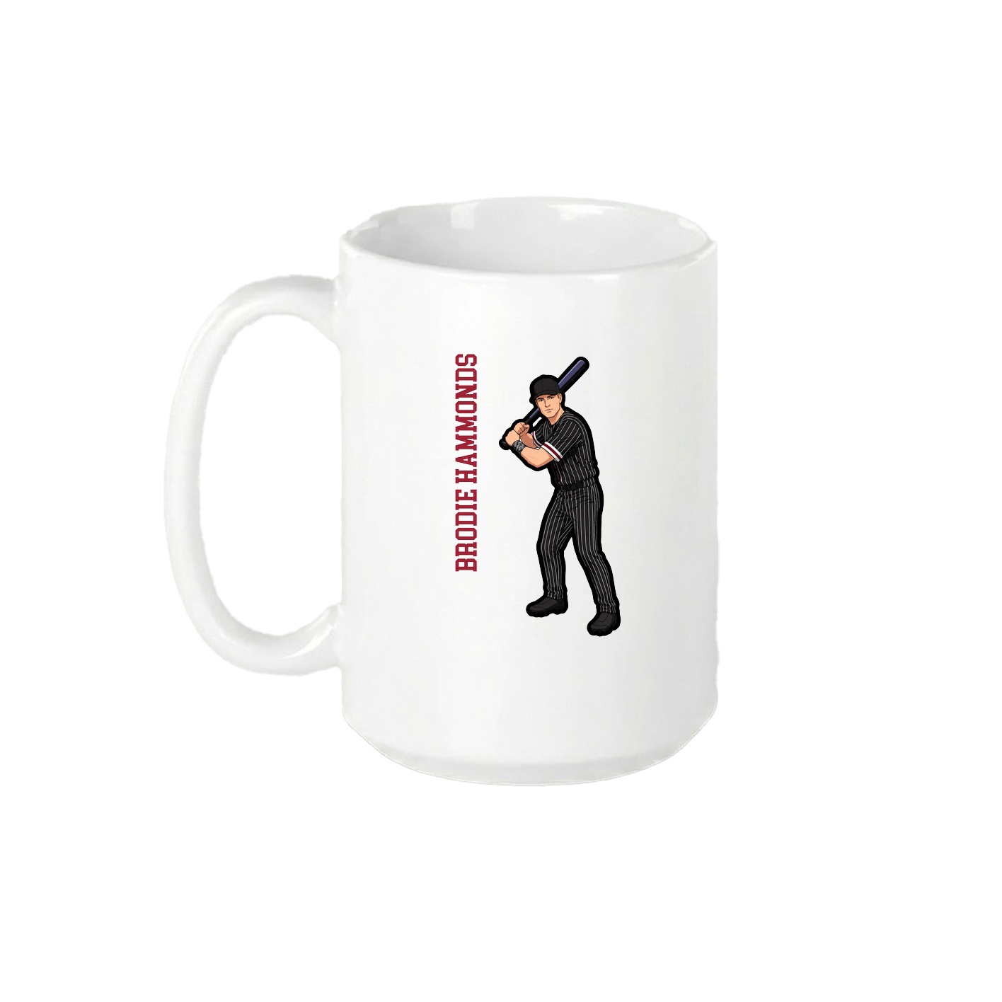 15oz Coffee Mug — Name Vertical in White