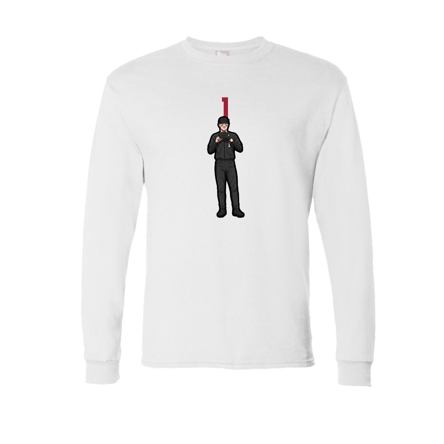 Long Sleeve Tee — Number Top in White
