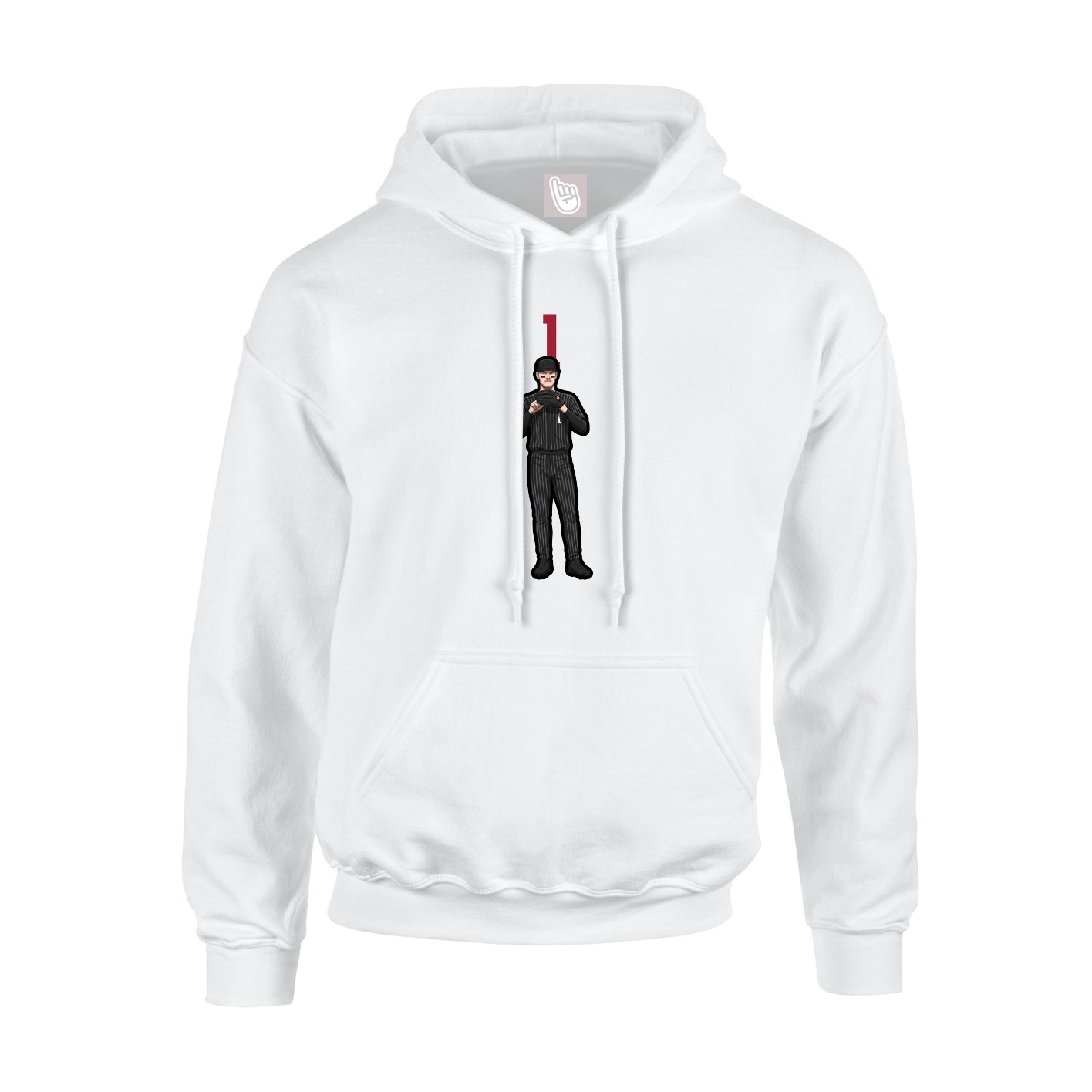 Youth Hoodie — Number Top in White