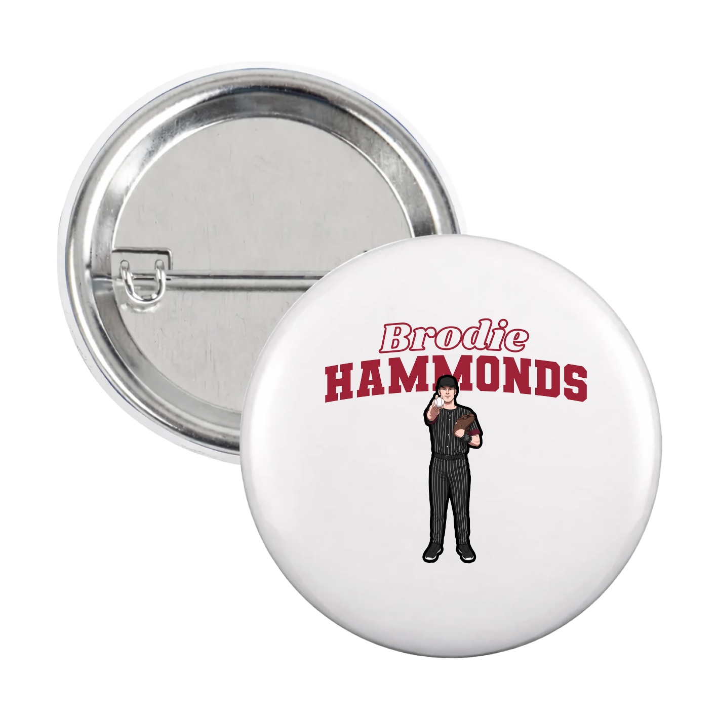Game Day Button — Name Arch in White