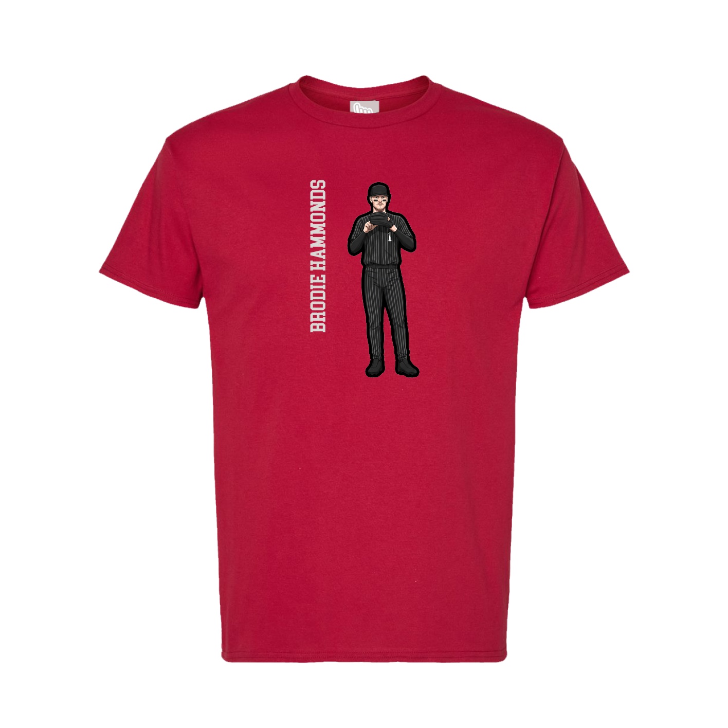 Tee — Name Vertical in Crimson