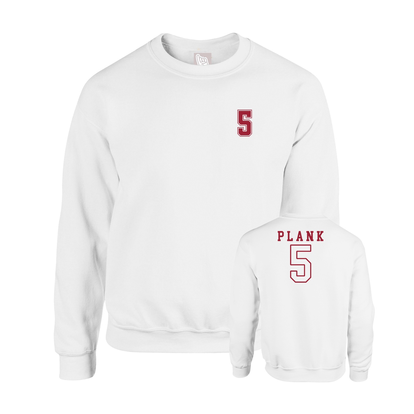 Fleece Crew — Chest Back in White