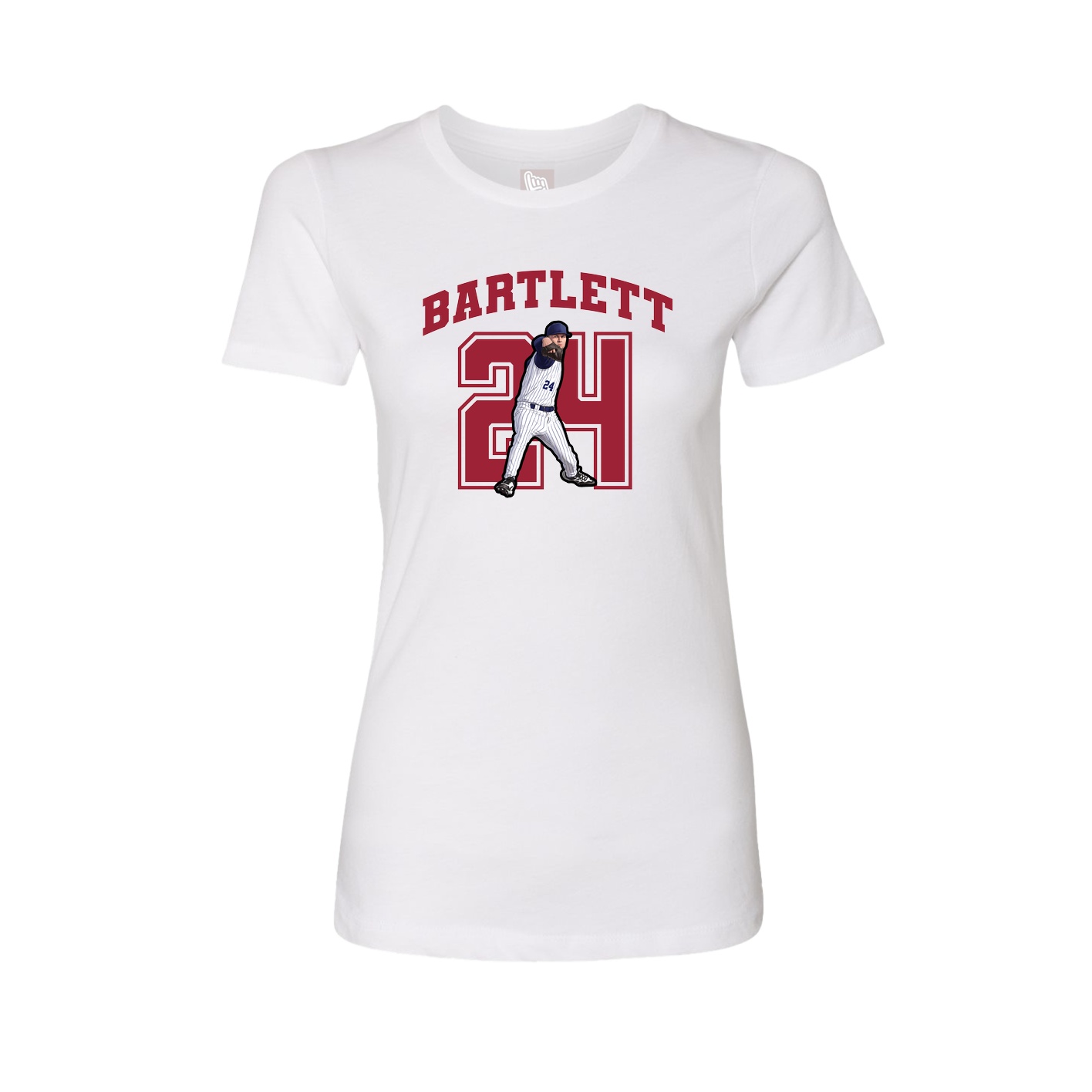 Fitted Women's Tee — Number in White