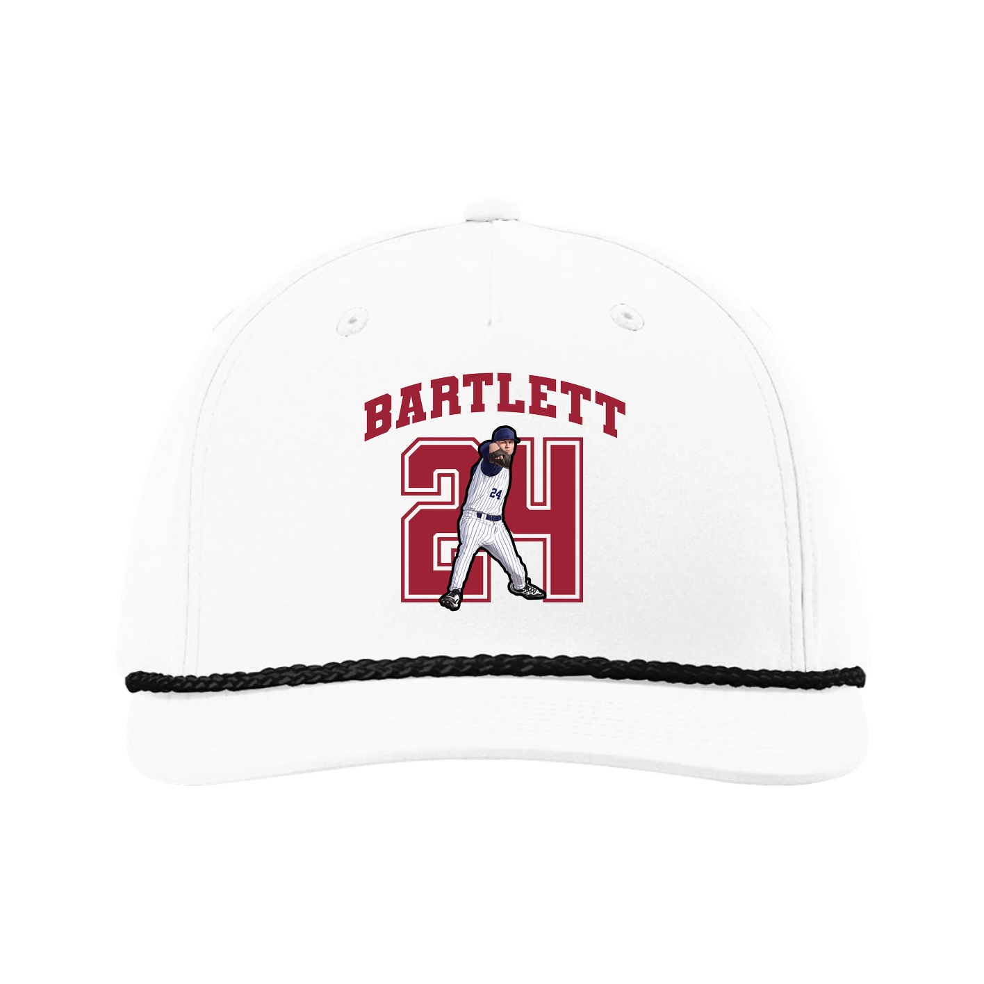 Five-Panel Classic Rope Cap — Number in White