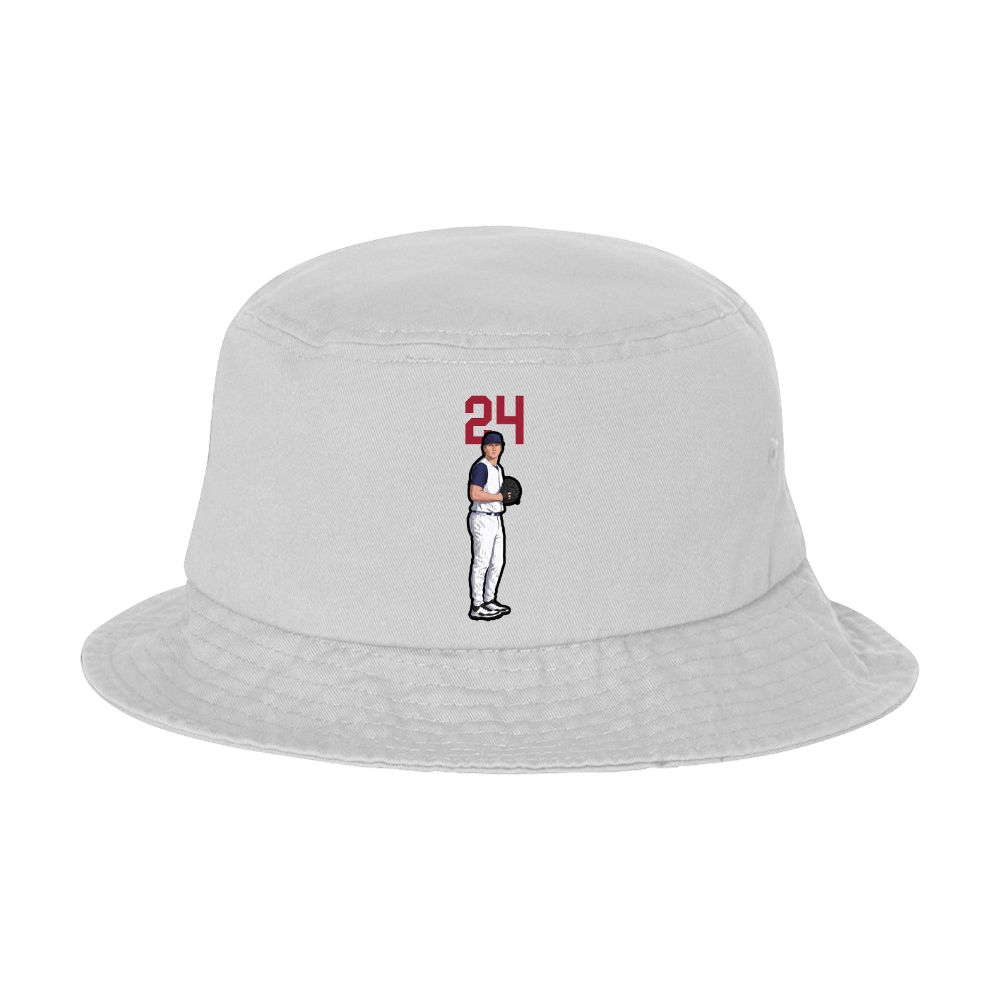 Bucket Cap — Number Top in White