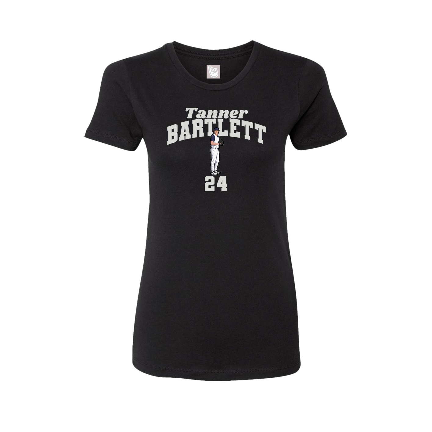 Fitted Women's Tee — Signature Arch in Black