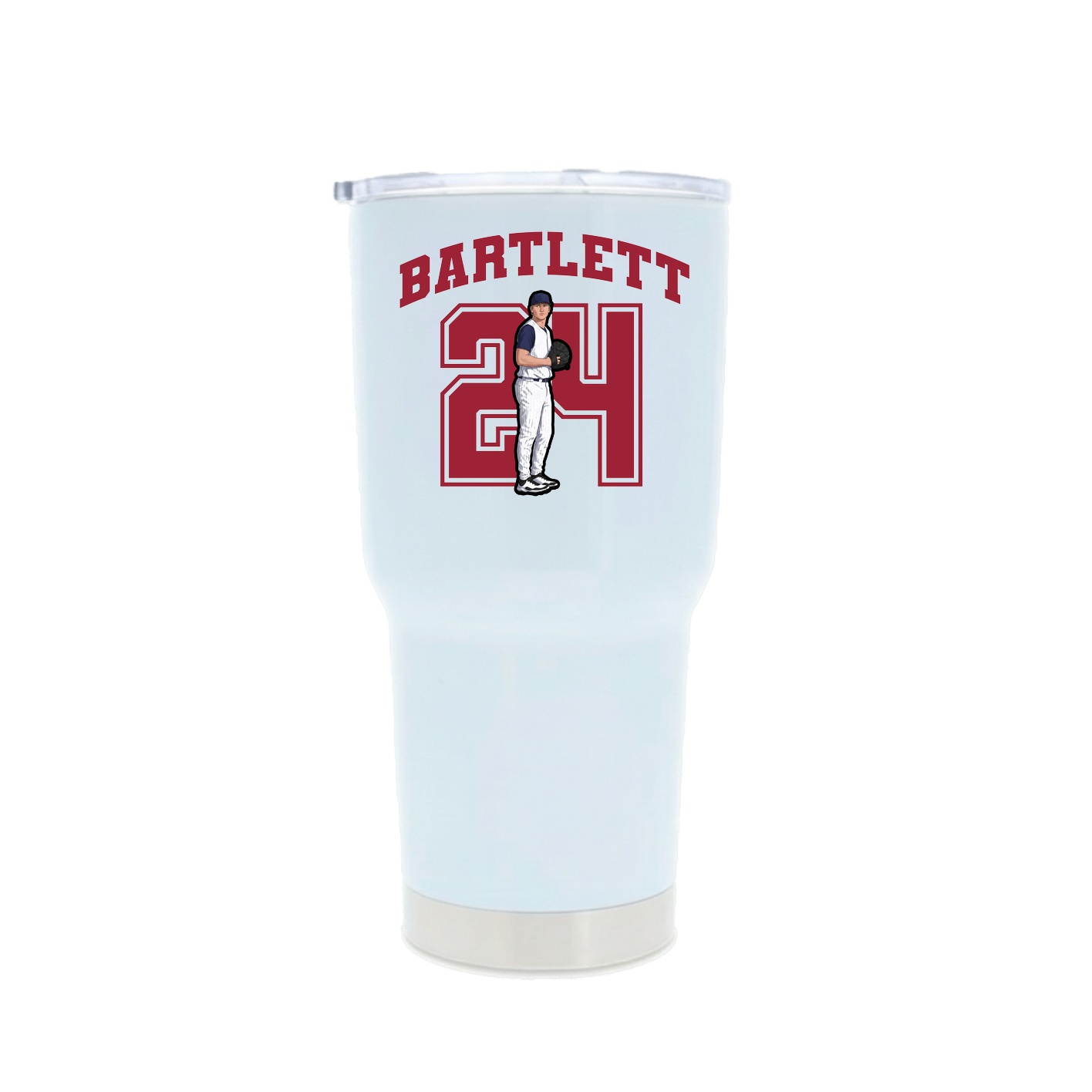 30oz Stainless Steel Tumbler — Number in White