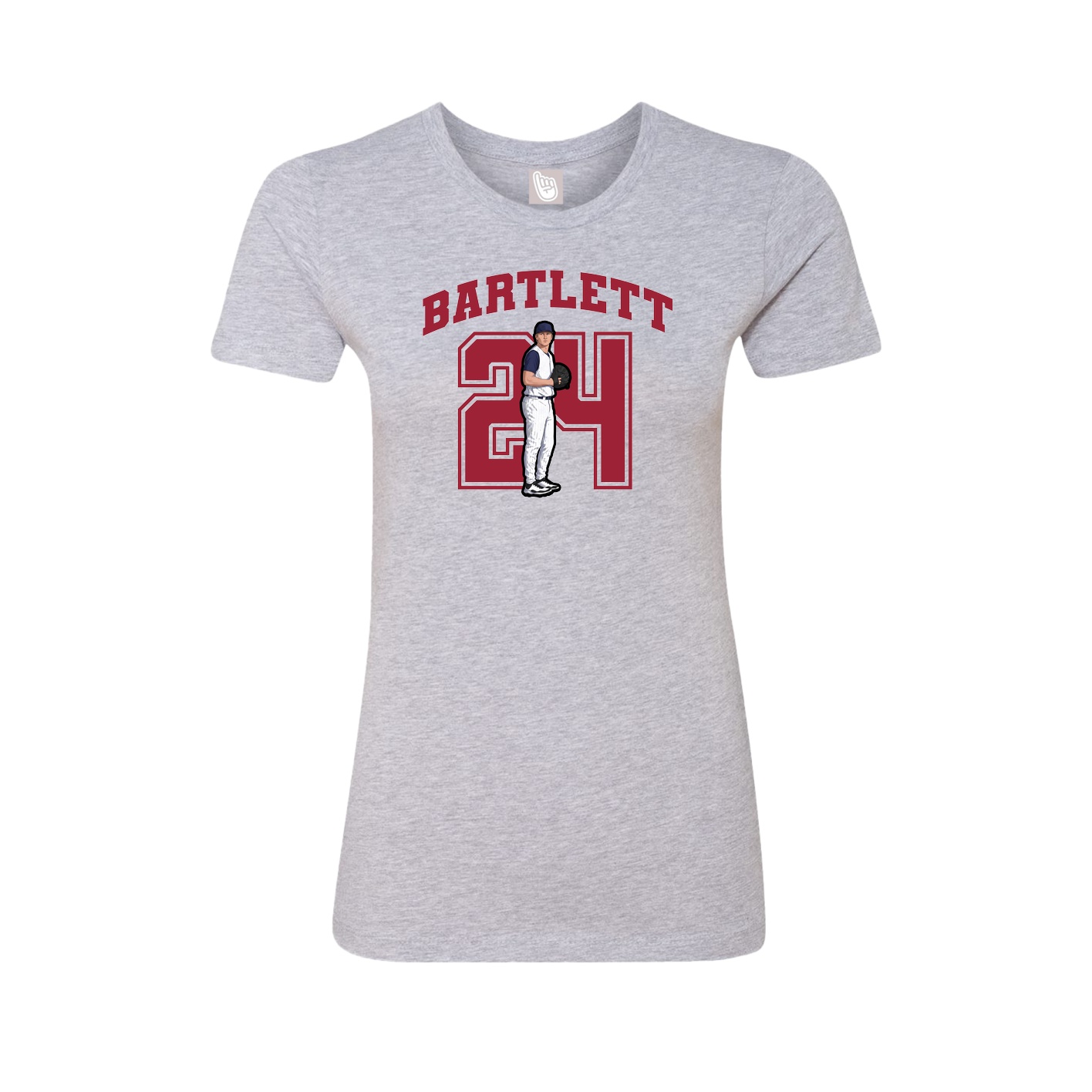 Fitted Women's Tee — Number in Grey