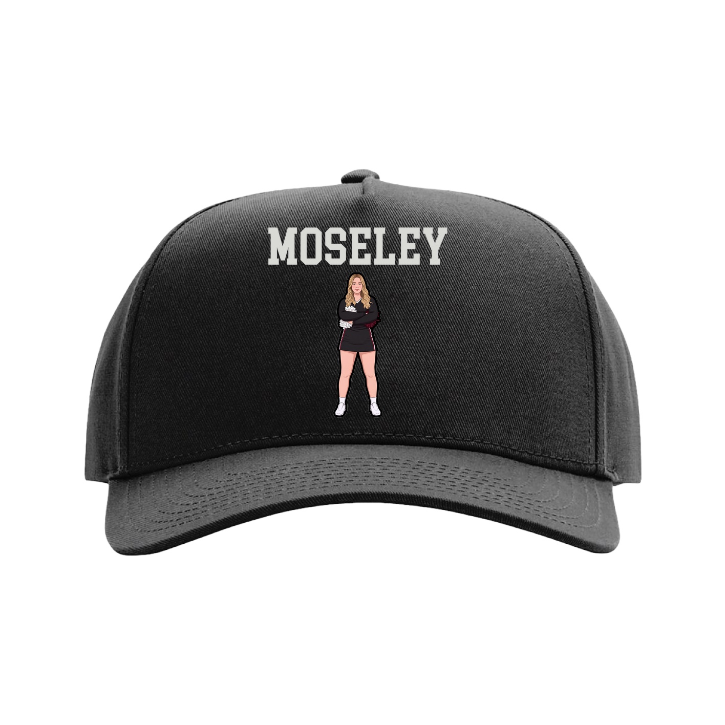 Full Fabric Five-Panel Champ Cap — Shirsey in Black