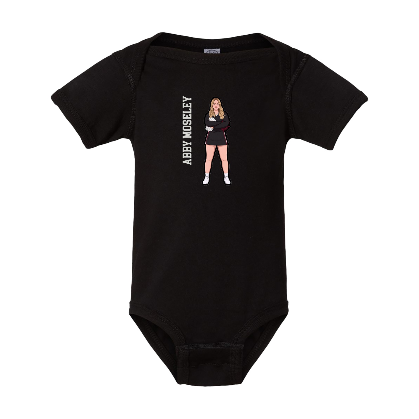 Baby Onesie — Name Vertical in Black