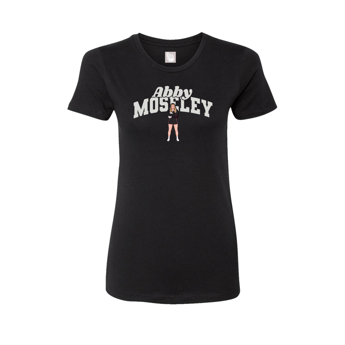 Fitted Women's Tee — Signature Arch in Black