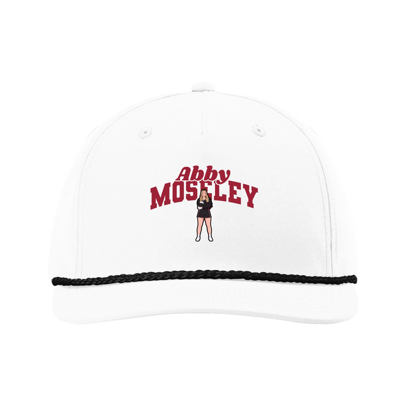 Five-Panel Classic Rope Cap — Signature Arch in White