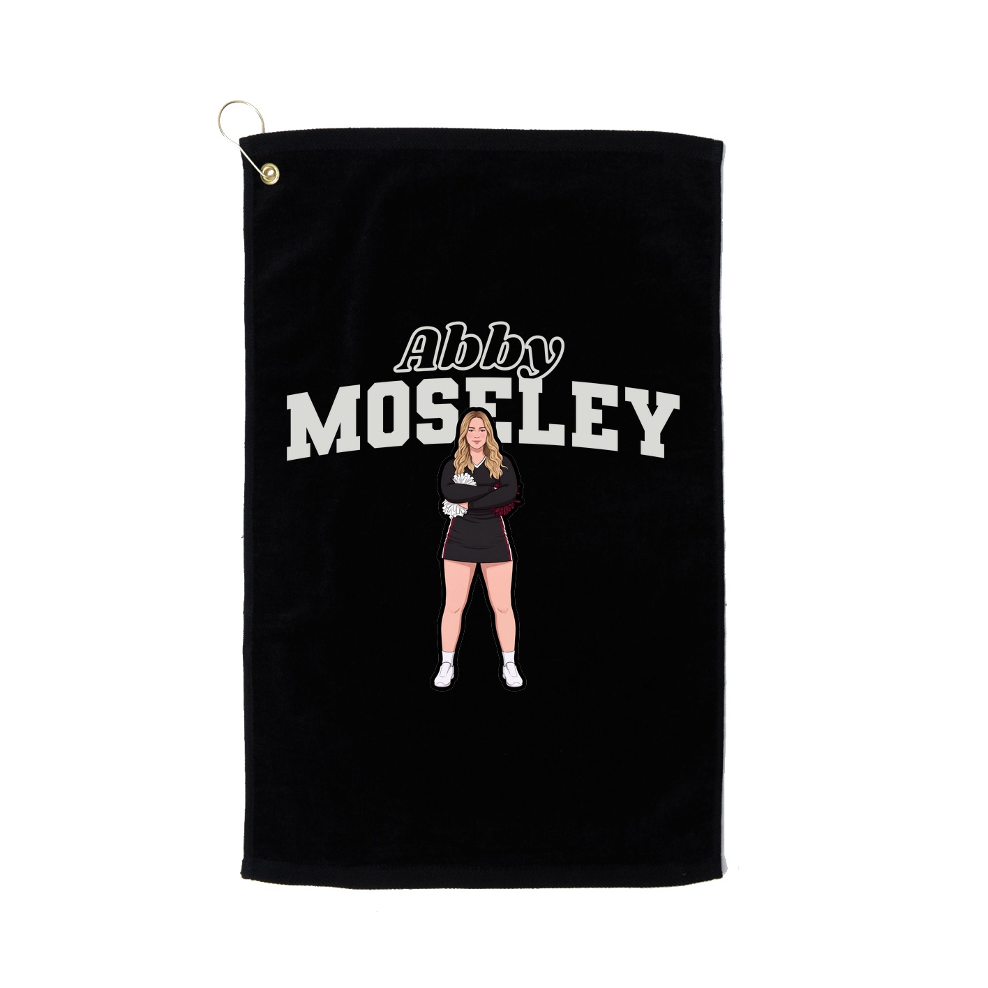 Golf Towel — Name Arch in Black