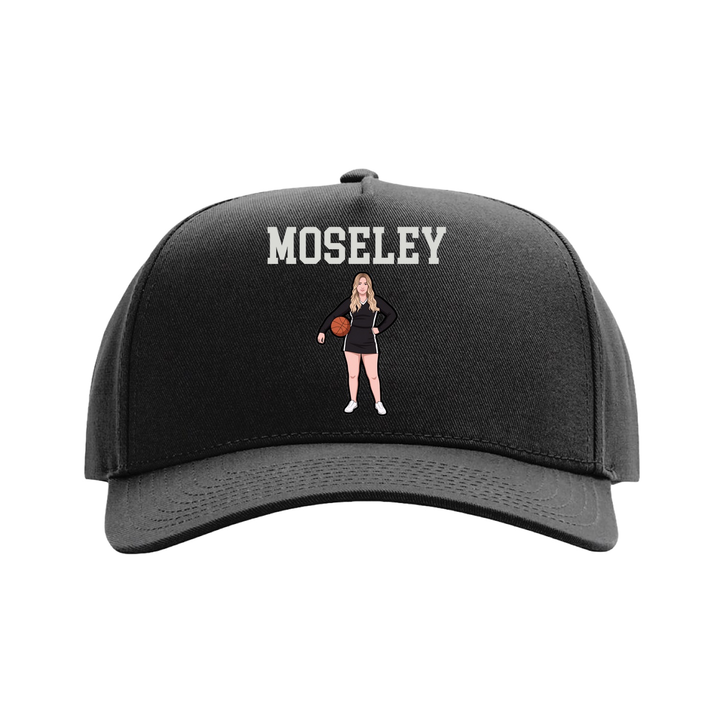 Full Fabric Five-Panel Champ Cap — Shirsey in Black