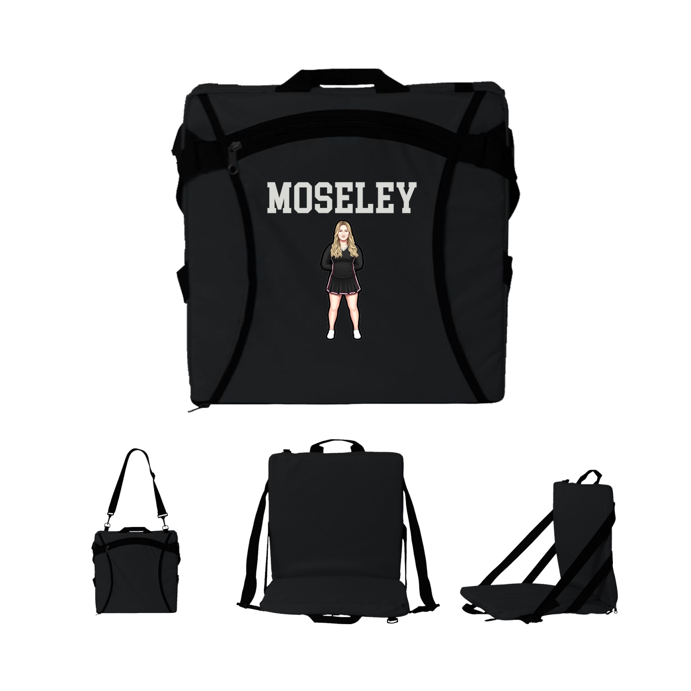 Folding Stadium Seat — Shirsey in Black