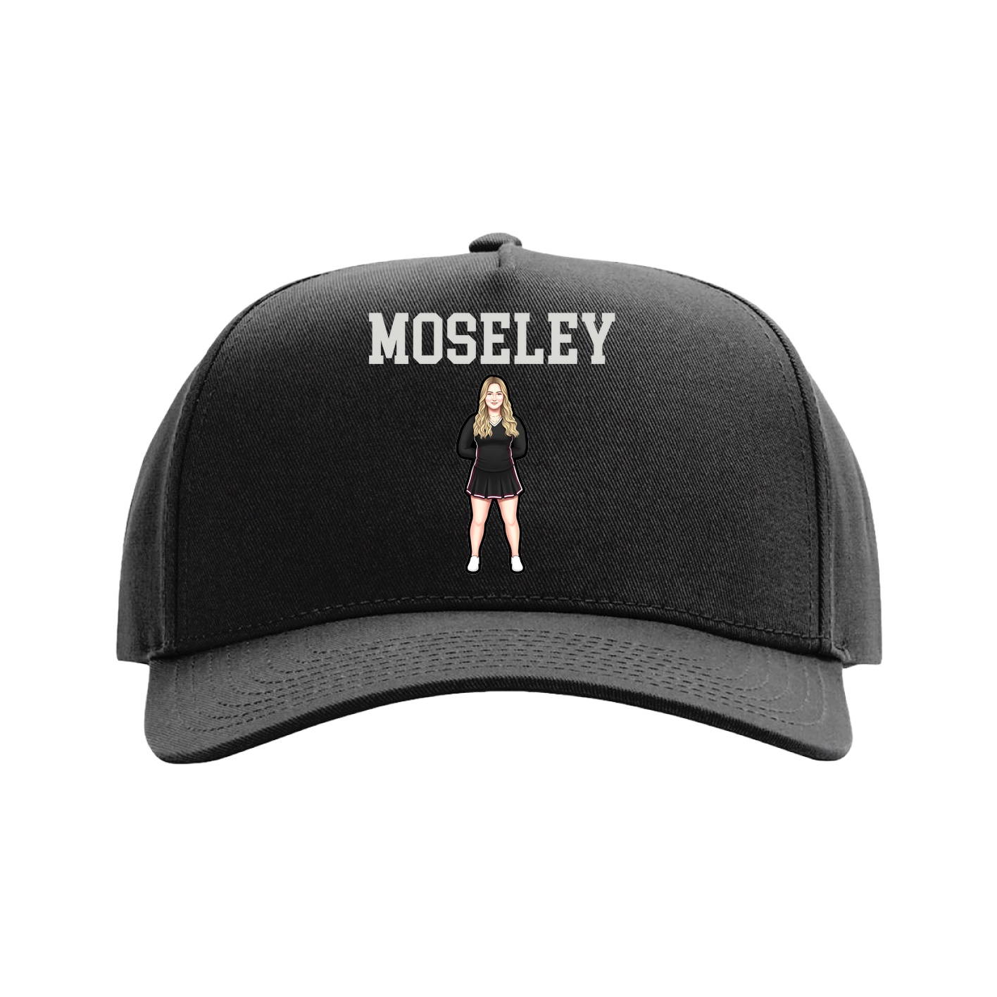 Full Fabric Five-Panel Champ Cap — Shirsey in Black