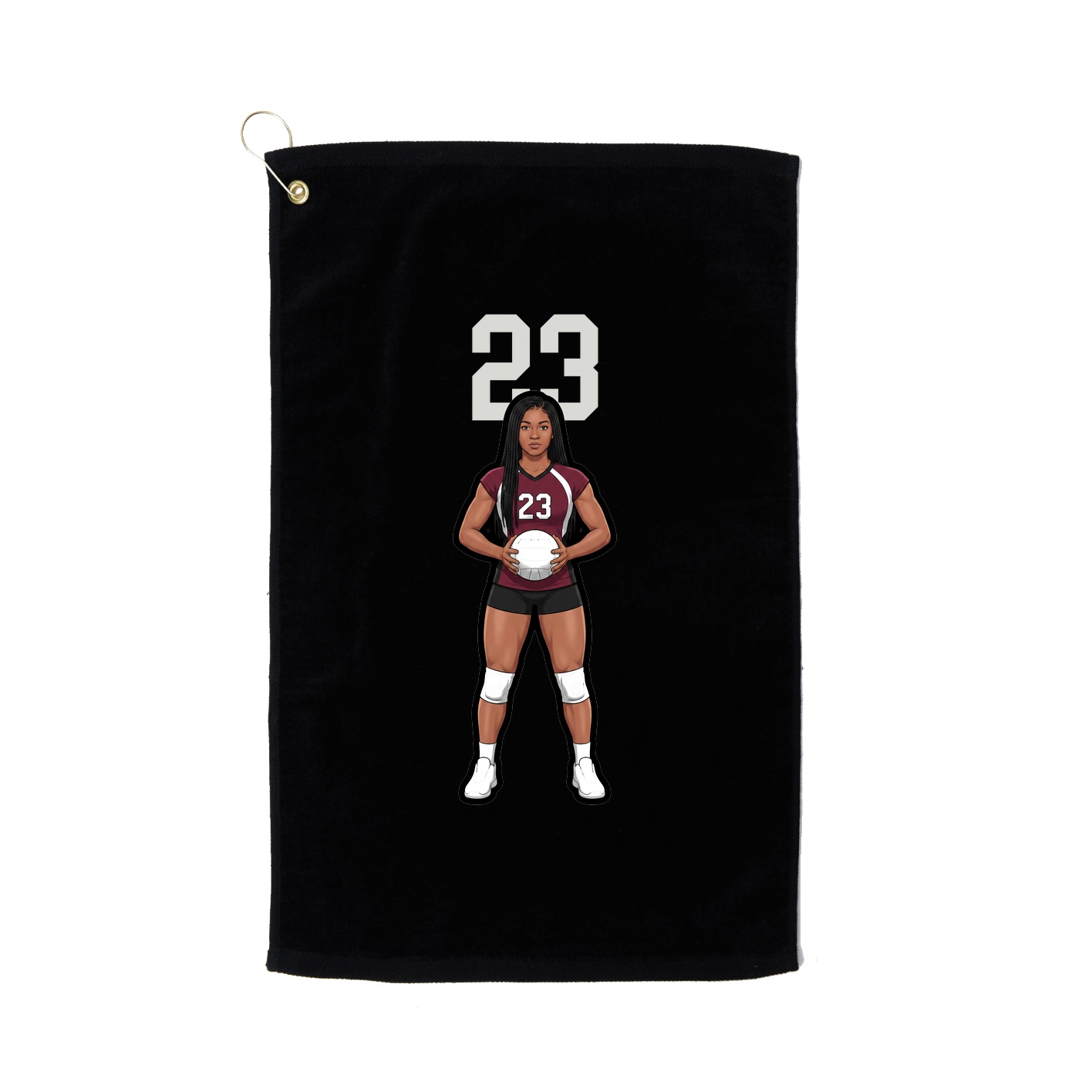 Golf Towel — Number Top in Black