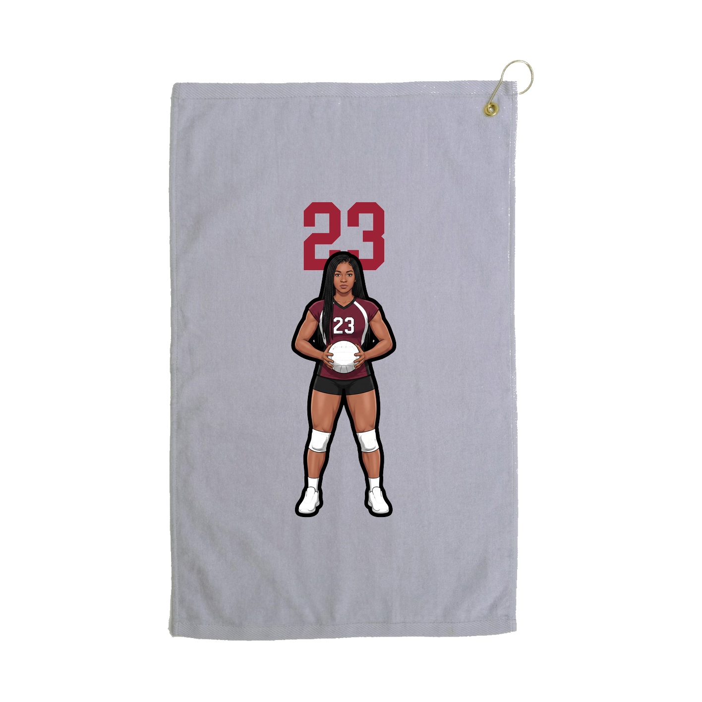 Golf Towel — Number Top in Grey