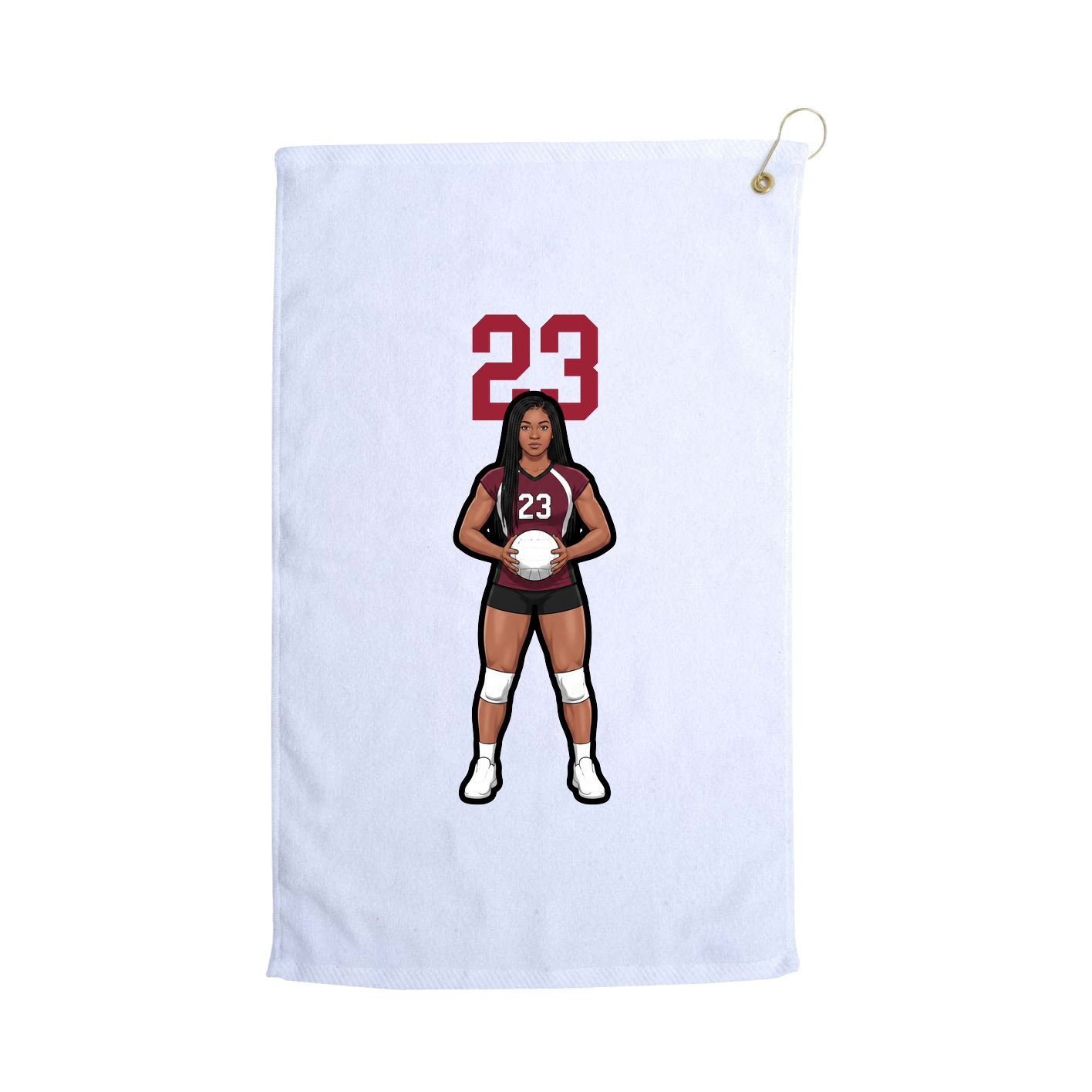 Golf Towel — Number Top in White