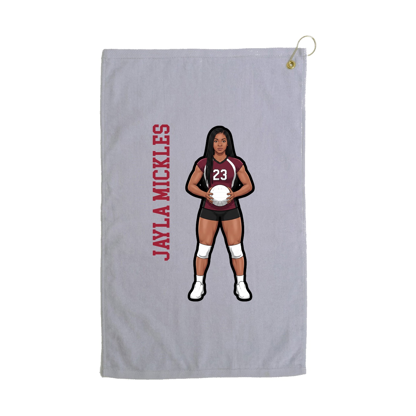 Golf Towel — Name Vertical in Grey