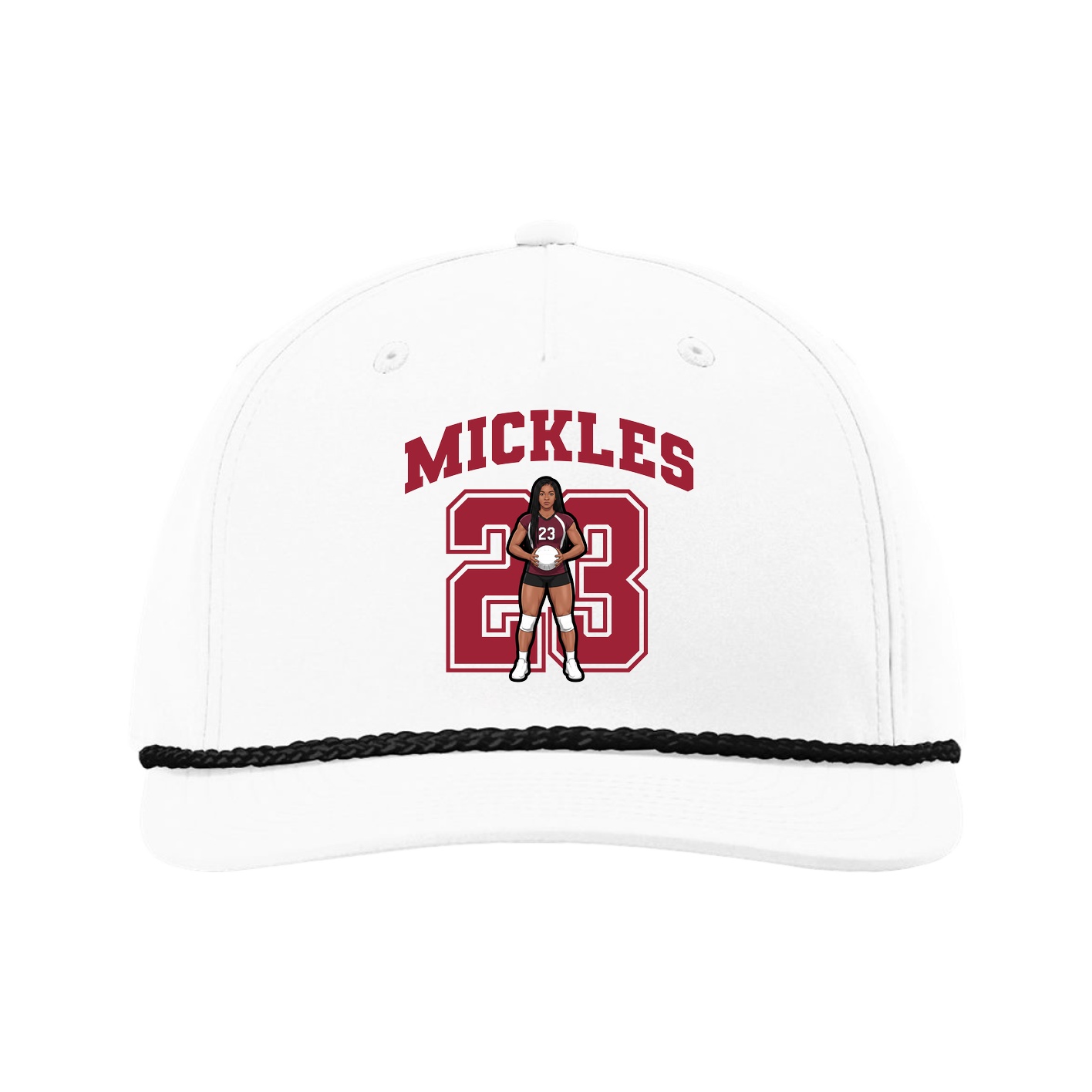 Five-Panel Classic Rope Cap — Number in White
