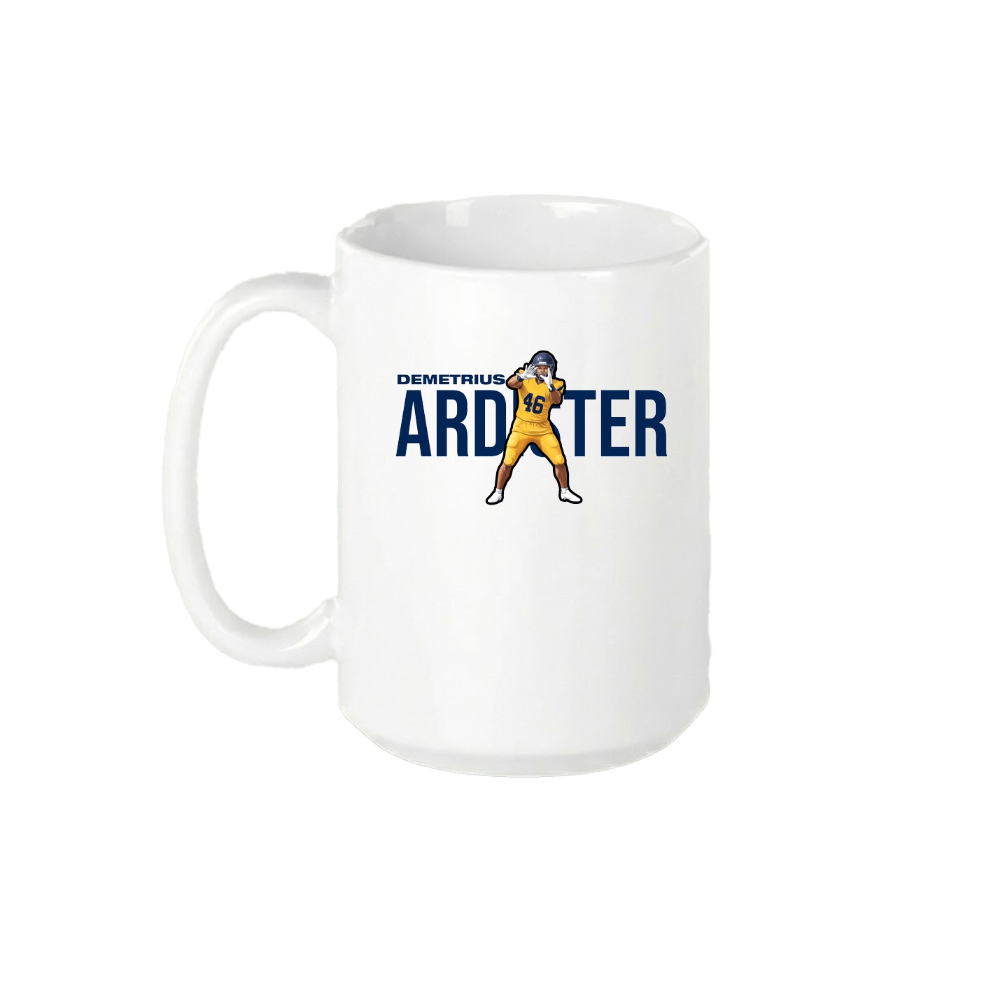 15oz Coffee Mug — Player Name in White