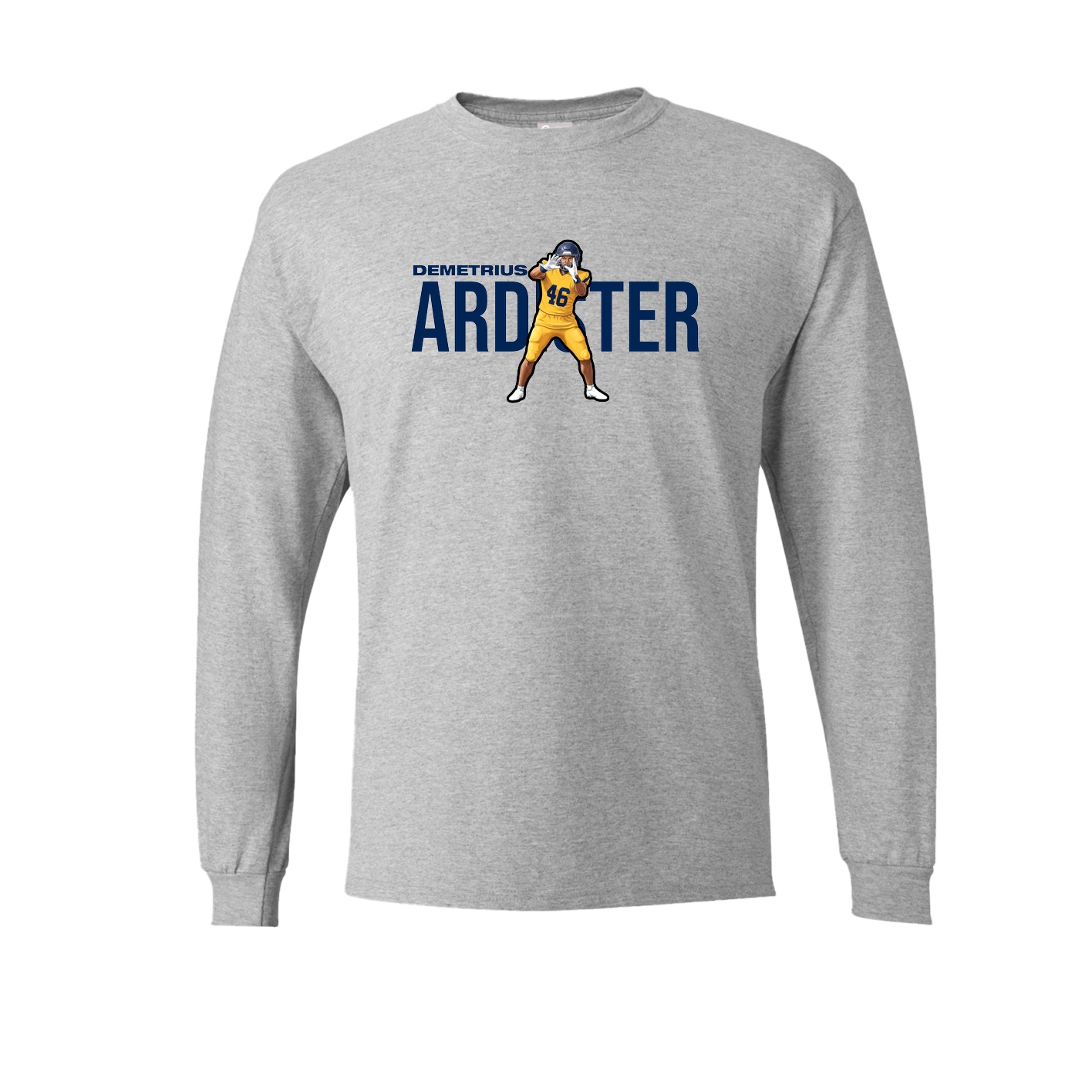 Long Sleeve Tee — Player Name in Grey