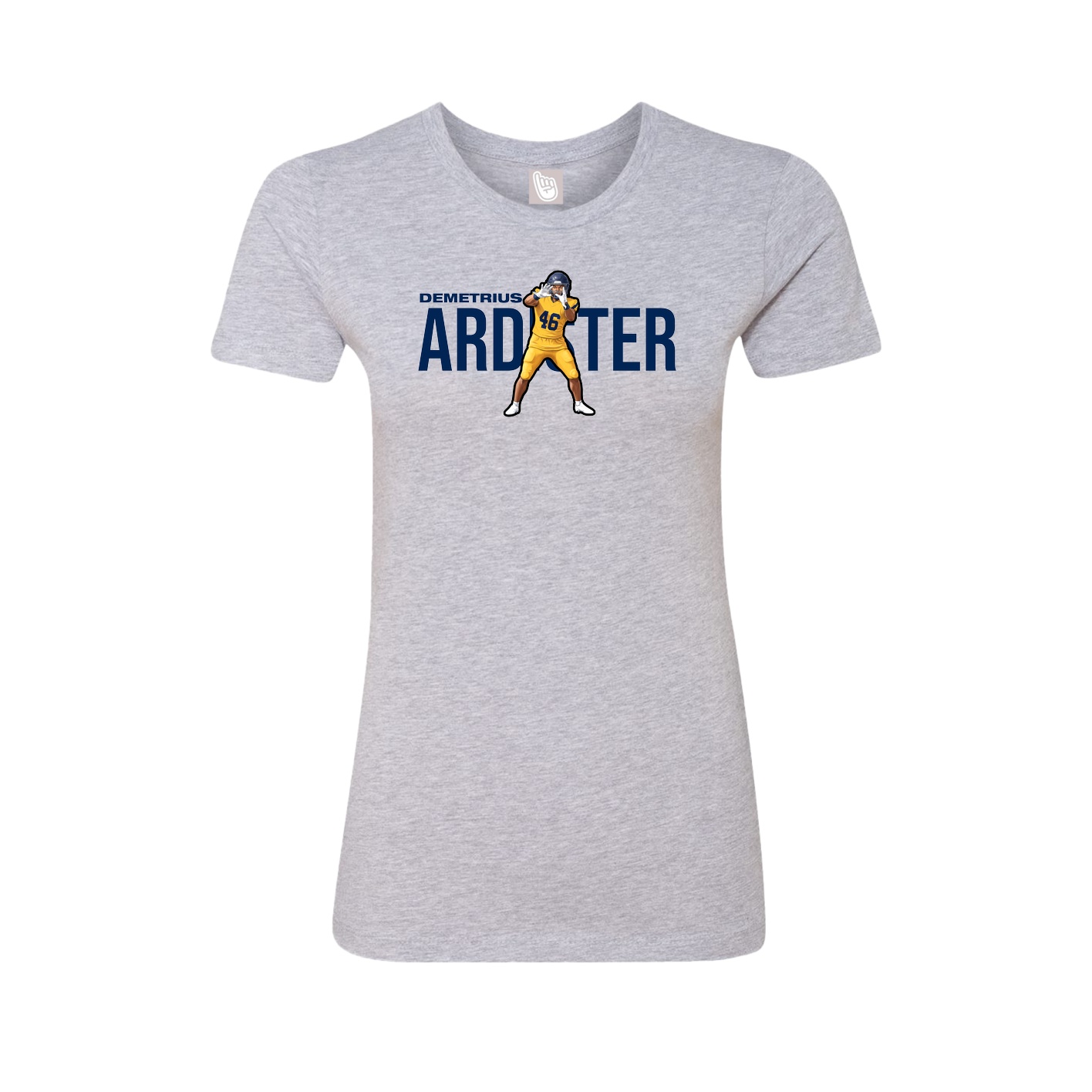 Fitted Women's Tee — Player Name in Grey
