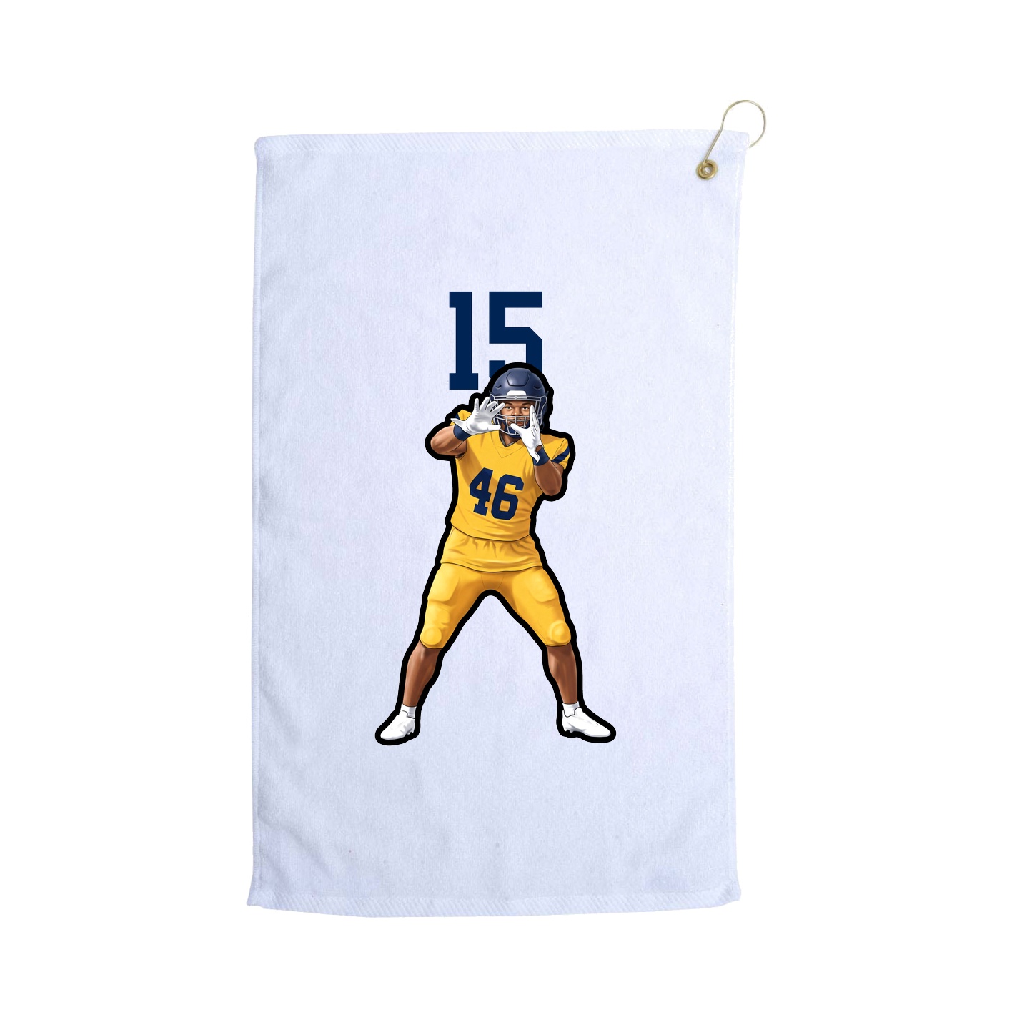 Golf Towel — Number Top in White