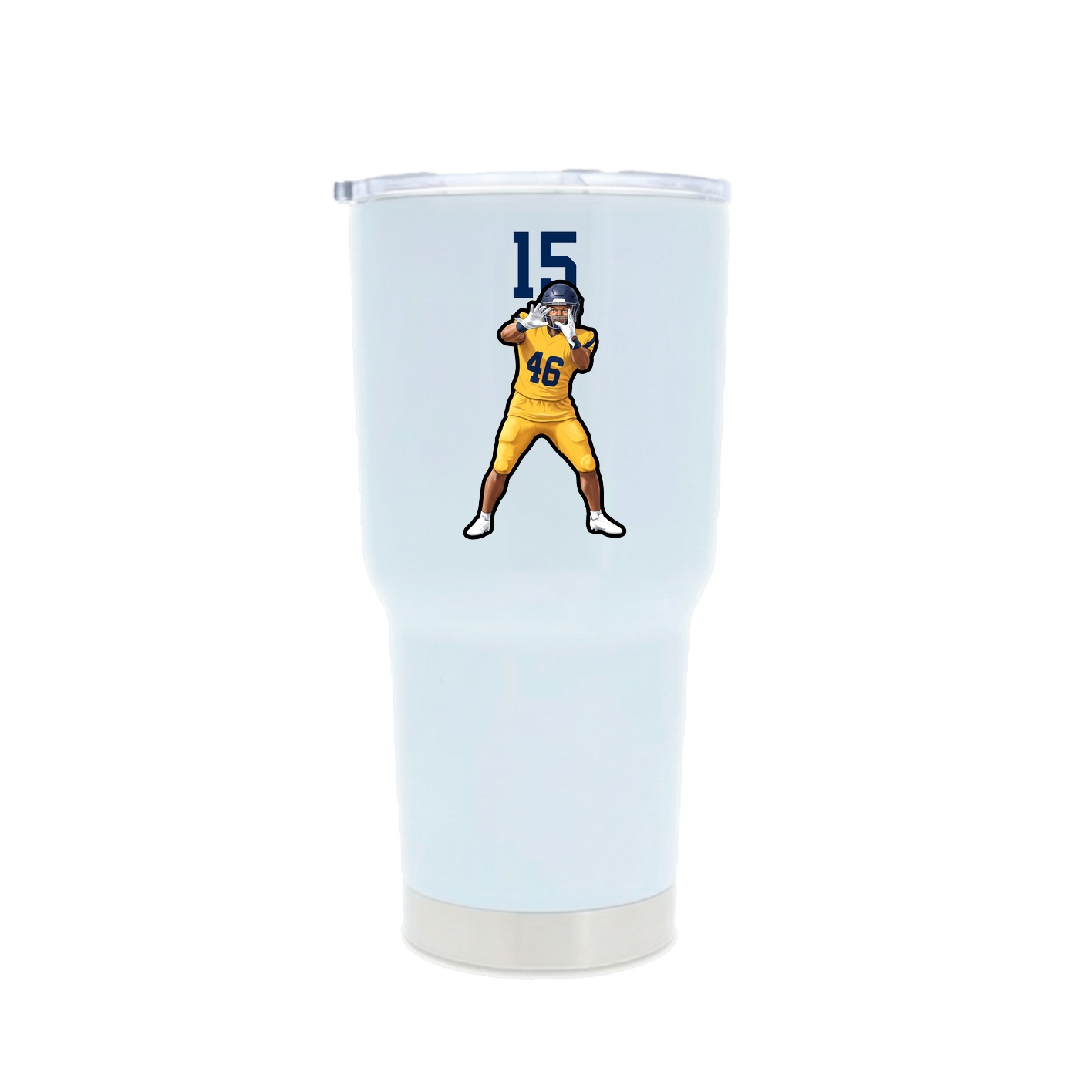 30oz Stainless Steel Tumbler — Number Top in White