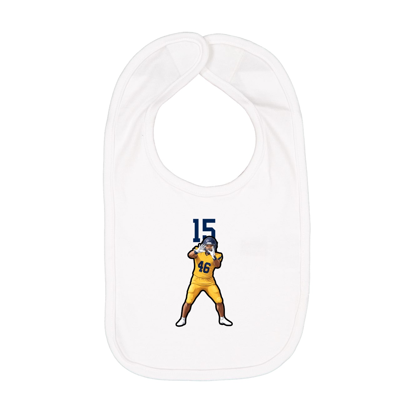 Infant Bib — Number Top in White