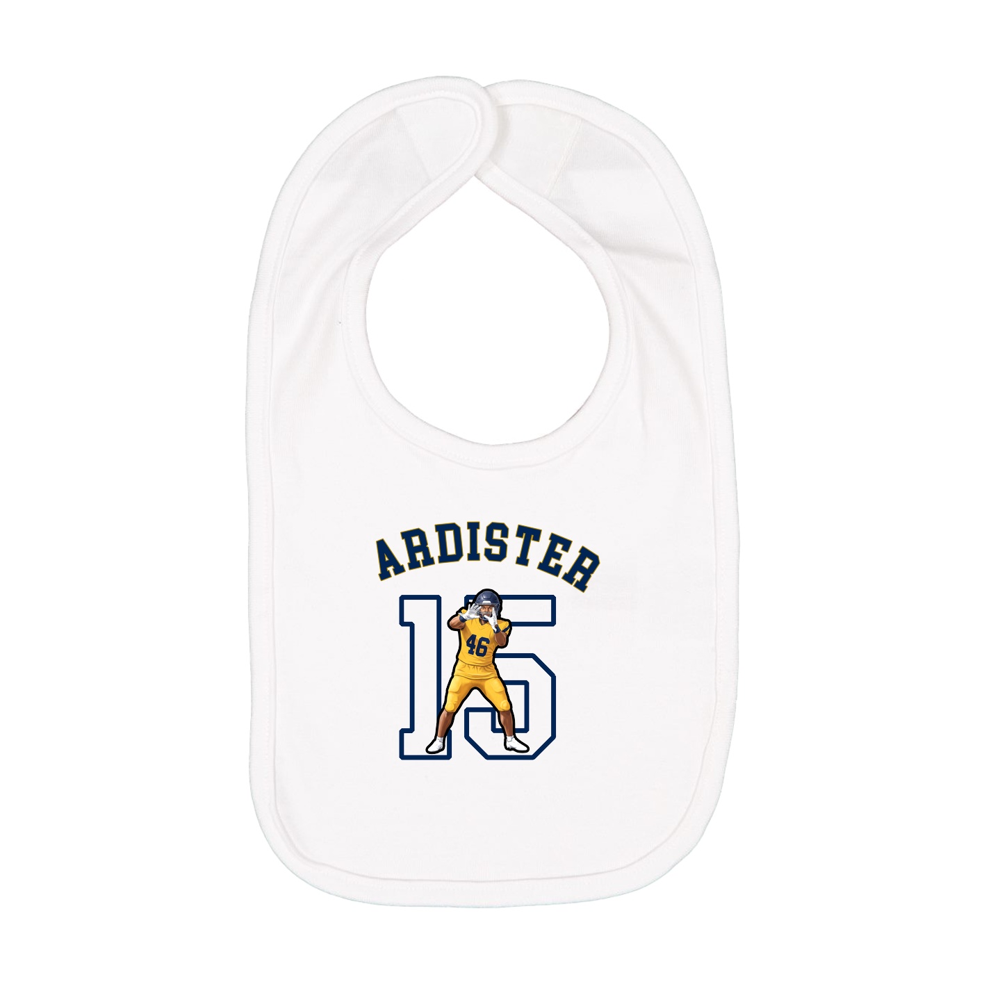 Infant Bib — Shirsey Arch in White