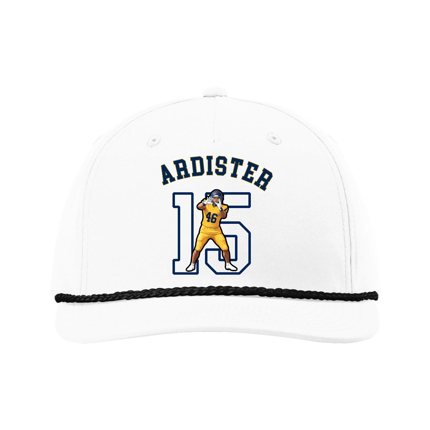 Five-Panel Classic Rope Cap — Shirsey Arch in White