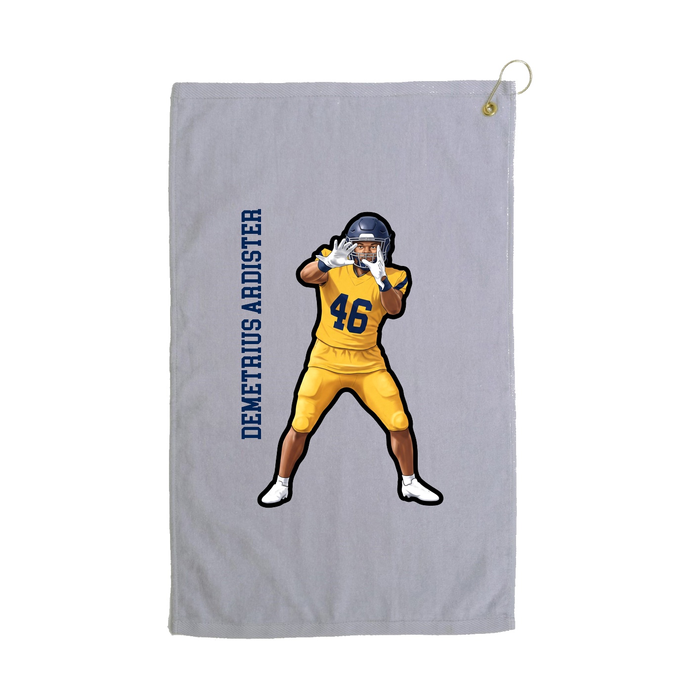 Golf Towel — Name Vertical in Grey