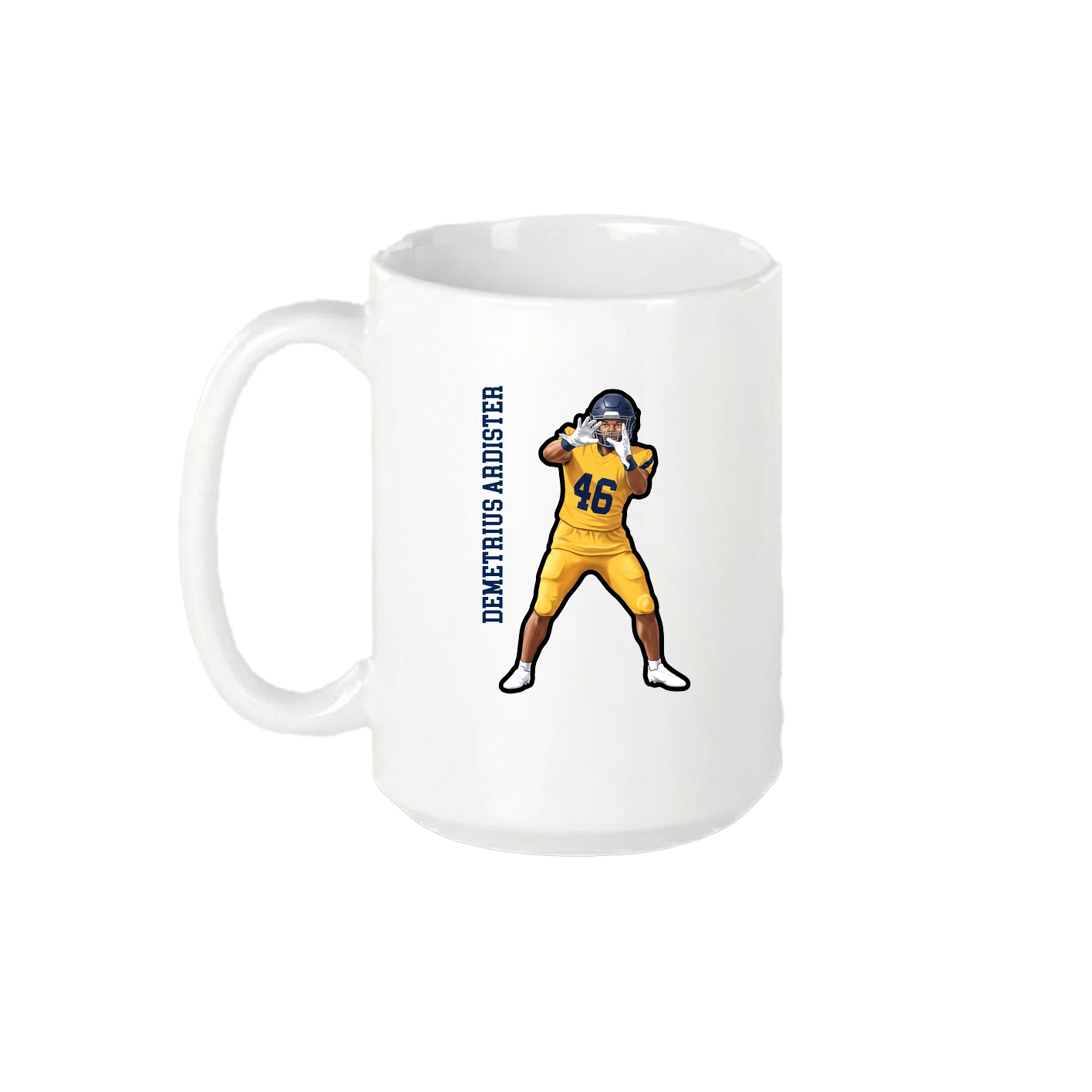 15oz Coffee Mug — Name Vertical in White